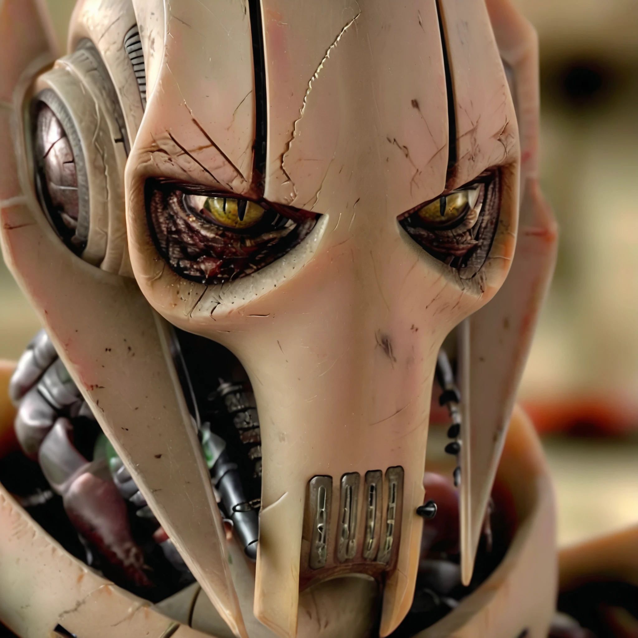 <lora:XL-char_starwars_[GeneralGrievous]-v1-000010:0.8> (GeneralGrievous, cyborg, alien, mask, reptilian eyes, slit pupils:1.3), robot science fiction, (masterpiece, top quality, best quality, detailed scenery background, official art, beautiful and aesthetic, extremely detailed, best quality, absurdres:1.3), (detailed natural lighting, depth of field:1.3) (hyperrealistic:1.5), vivid 16k colorful hdr, highest detailed, (masterpiece, top quality, best quality, detailed scenery background, official art, beautiful and aesthetic, extremely detailed, best quality, absurdres:1.3), (detailed natural lighting, depth of field:1.3) (hyperrealistic:1.5), vivid 16k colorful hdr, highest detailed