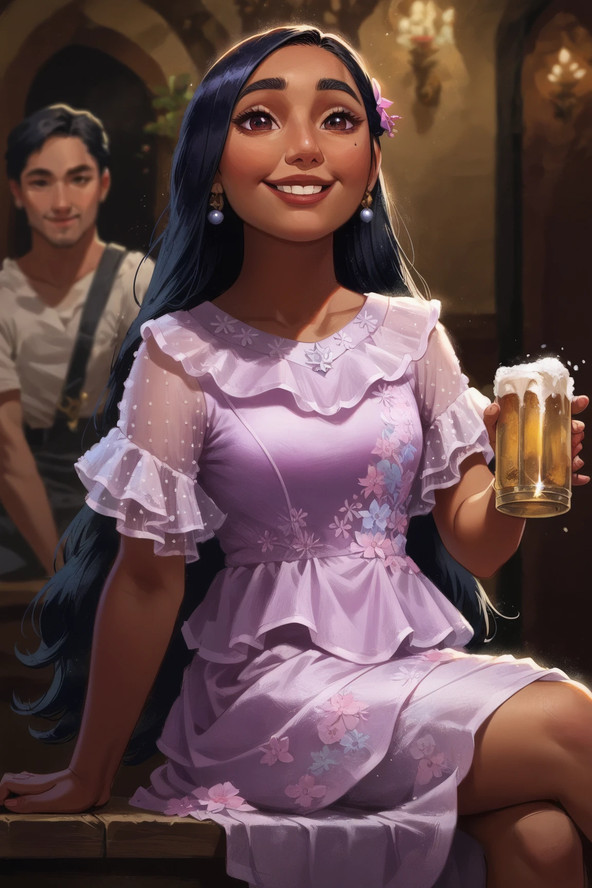 (source_anime, score_9, score_8_up, score_7_up:1), (masterpiece, best quality:1.2), smiling (depth of field:1.1), IsabelaMadrigal, at the pub, holding a beer bottle, 1girl,pink dress, long hair, black hair, sitting, masterpiece, highness, perfect face, perfect picture, detailed eyes, sharp focus,
at night, solo focus<lora:EMS-365467-EMS:1.000000>