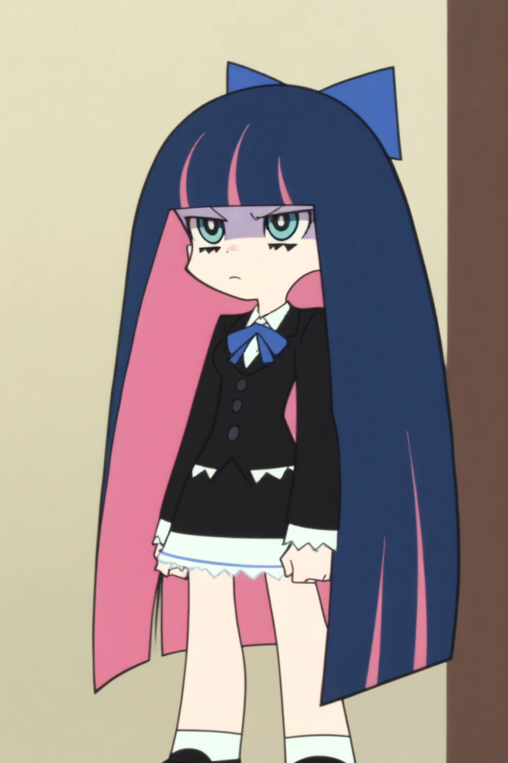 p&s style, rating_safe, score_10, score_8, sharp, anime screencap, flat colors, flat shadows, stocking <lora:pantystocking-PDXL:0.8>
