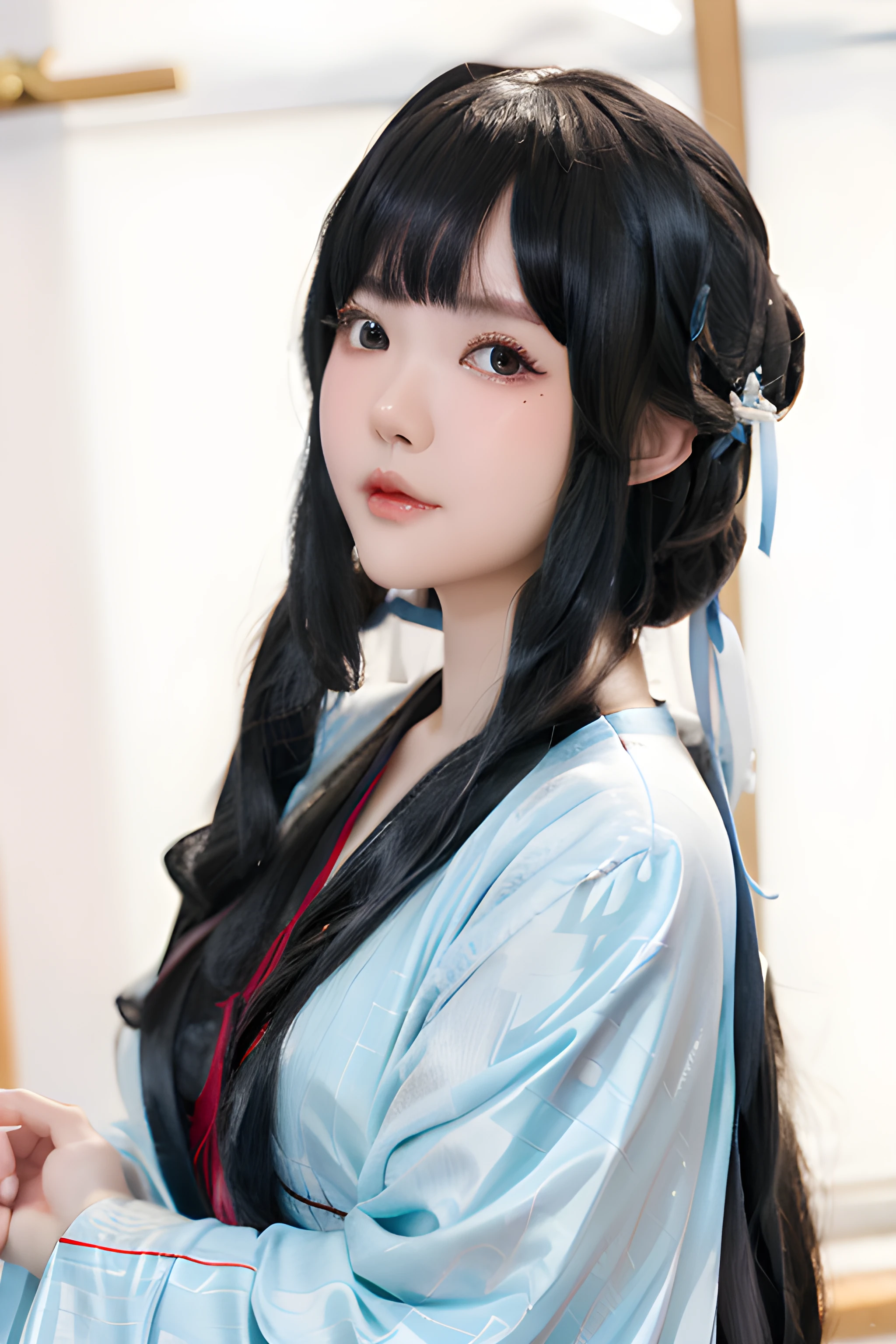 yingtze, masterpiece, best quality, 1girl, portrait, closeup, (fully clothes), {royal armor|kimono|formal dress|nun costume|school uniform|office lady|maid uniform}, {cosplay|cat ears|tongue out|twintails|ponytail|maid headband|smile|flower}