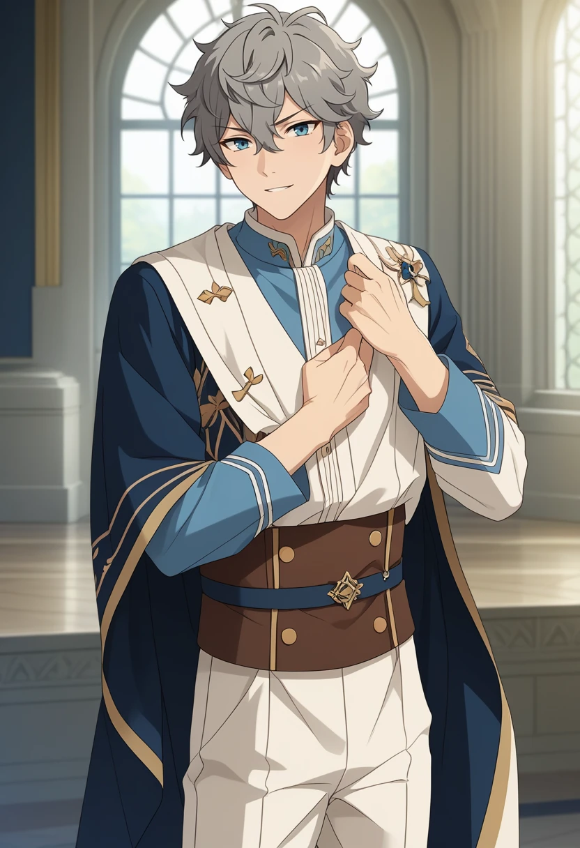 score_9, score_8_up, score_7_up, masterpiece, best quality, cute, male focus, solo, Izumi Sena, grey hair, blue eyes<lora:EMS-364746-EMS:1.000000>