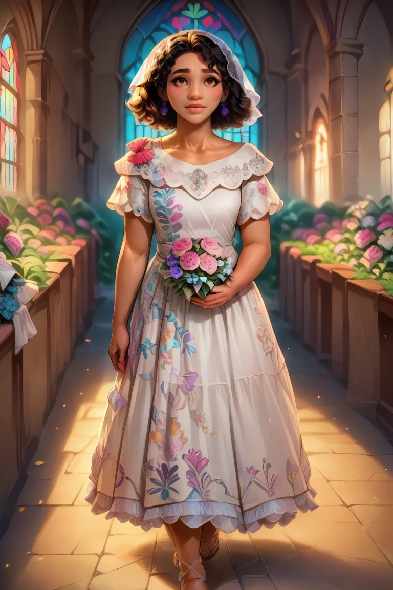 (source_anime, score_9, score_8_up, score_7_up:1), MirabelST, 1girl, wearing bride dress, bouquet ,female solo, (dark-skinned female:0.5),, , score_7_up, walking inside church, standing<lora:EMS-364582-EMS:1.000000>
