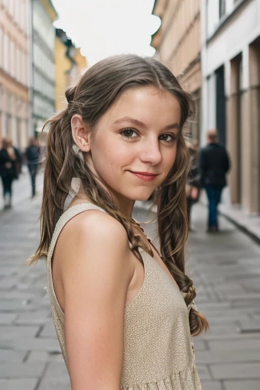 <lora:TinyTove:0.8>, picture of a young woman, pigtails, wearing a summer dress, in a crowded stockholm street, natural light, RAW photo, subject, 8k uhd, dslr, soft lighting, high quality, film grain, Fujifilm XT3