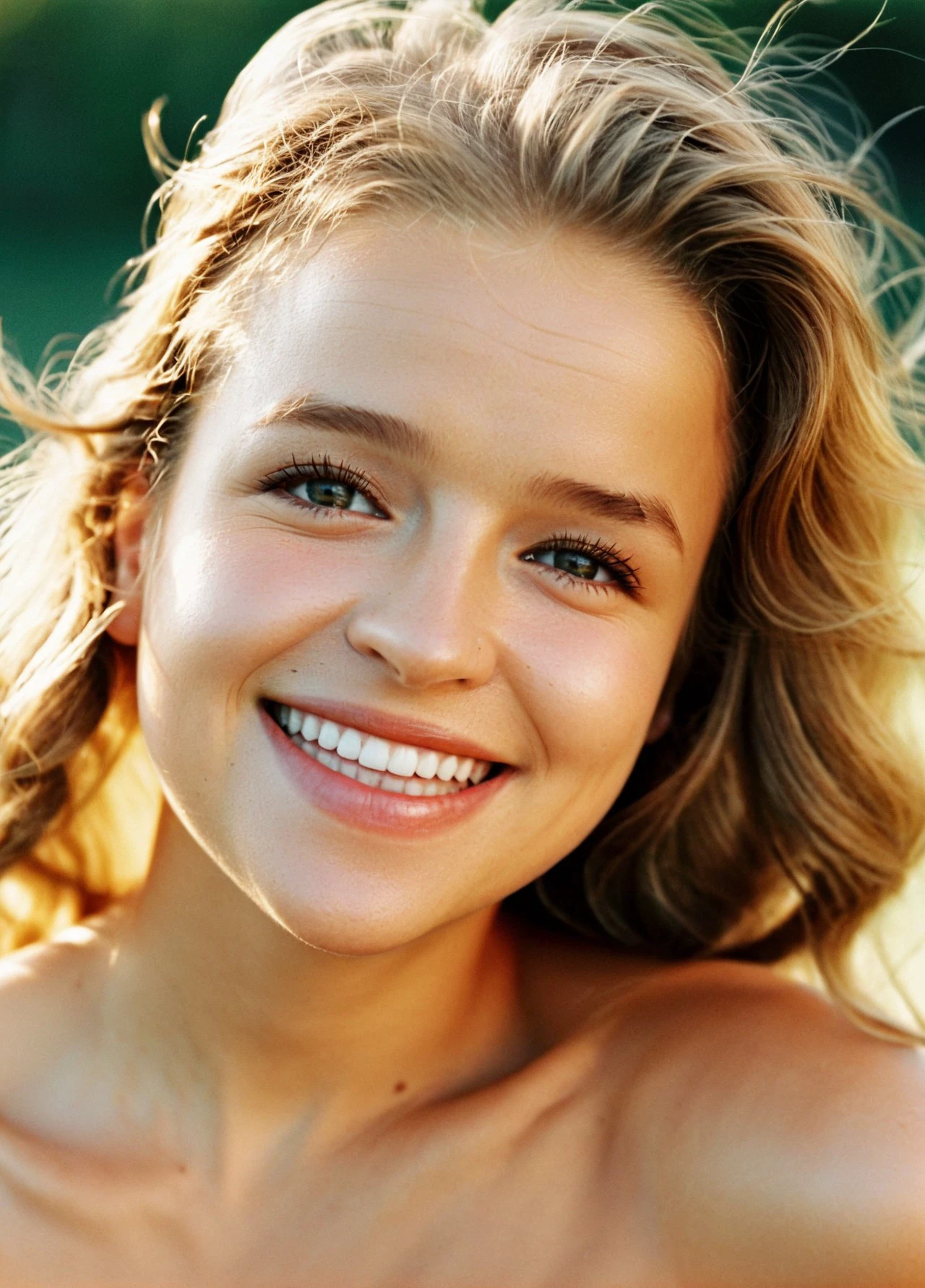 cinematic photo 
This portrait, inspired by Mario Testino's natural and sun-kissed aesthetic, captures MoCAlexaFlexy woman's beauty in a moment of pure joy and serenity. Shot on a high-resolution digital camera with a soft-focus lens, the image evokes the warmth and natural beauty of Testino's work. MoCAlexaFlexy laughs and smiles, her expression radiating happiness and carefree spirit. The lighting is soft and natural, with sunlight filtering through and creating a warm and inviting atmosphere.
Focus stacking ensures every detail, from the sun-kissed glow on her skin to the windblown texture of her hair, is captured with unparalleled realism. Her makeup is minimal, a touch of bronzer and a barely-there lip gloss that complement the natural beauty of the setting.
Post-processing takes inspiration from Testino's use of warm tones and soft light. The image is slightly brightened, further emphasizing the natural glow and highlighting the joy captured in the moment. The final result is a portrait that celebrates MoCAlexaFlexy's natural beauty in a timeless and joyful manner, reminiscent of Mario Testino's signature style. . 35mm photograph, film, bokeh, professional, 4k, highly detailed
