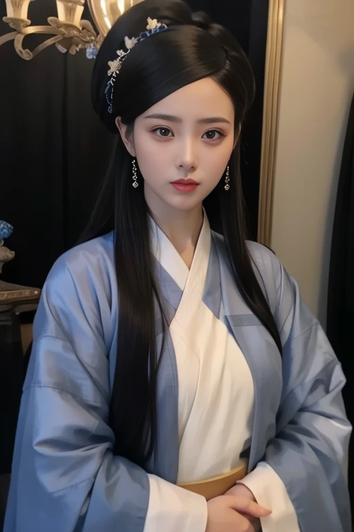 ltra-detailed,highly detailed,best quality,masterpiece,illustration,realistic,photorealistic,
sanshengmu, hanfu,
1girl, solo,
looking at viewer, upper body,
<lora:sanshengmu_v1_04:0.7>