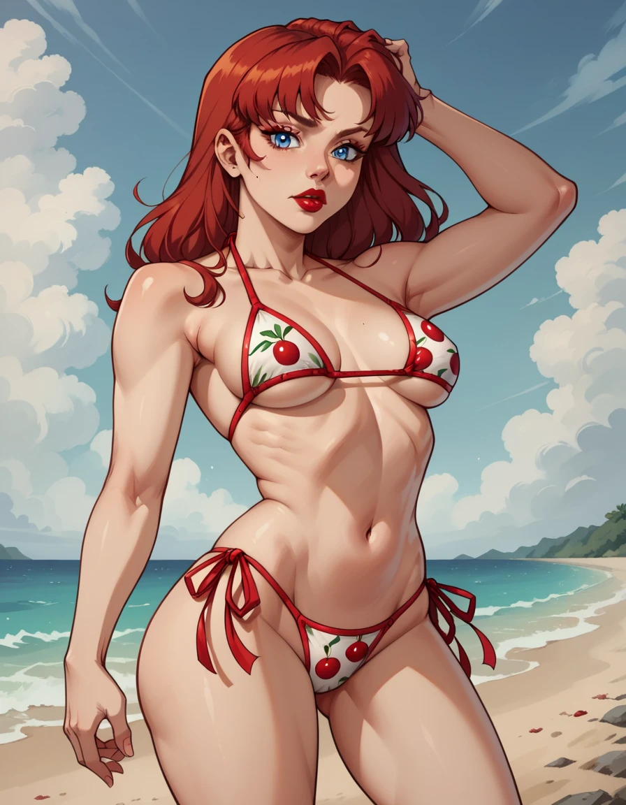 Famous attractive cartoon-like instagram model doing sexy pose