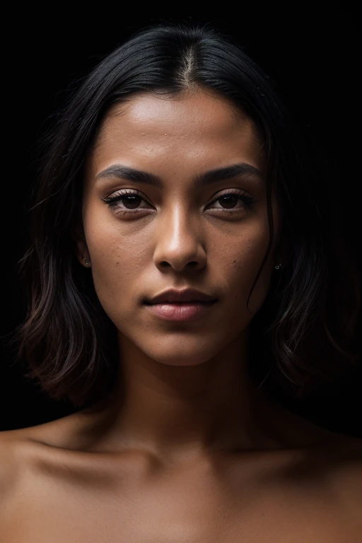 DEN_letipeti_SG,
((headshot:1.2) portrait on a (plain black background:1.2), (headshot:1.2), (face focus:1.1), (facing the camera:1.2), Head in the centre, (eye contact:1.3), (intense stare:1.1), mouth open, (facing straightforward:1.2), (forward facing:1.1), Head, face, Head focus, Head tilted down, looking slightly up at the camera:1.2),
bokeh, f1.4, 40mm, photorealistic, raw, 8k, textured skin, skin pores, intricate details <lora:epi_noiseoffset2:1>, epiCRealism