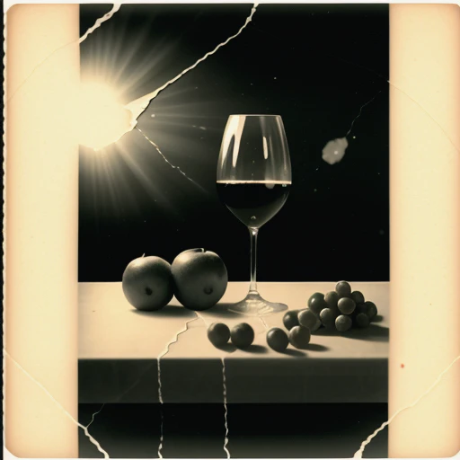 kata_bd WYWH vintage photograph monochrome of fruit and wine on top of a table damage black_white <lora:knives_and_time:1> <lora:pytorch_lora_weights:1> <lora:wish_you_were_here:1>