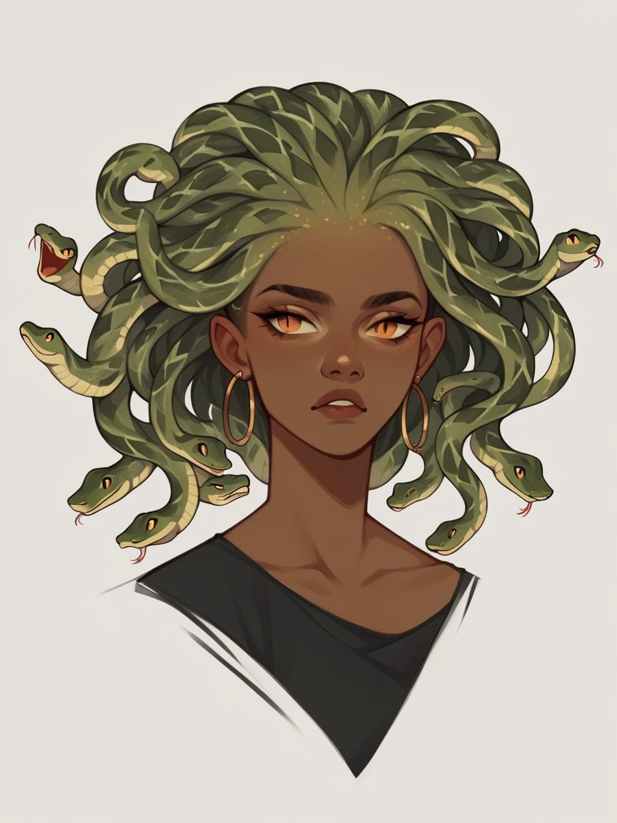score_9, score_8_up, score_7_up, score_6_up, score_5_up, score_4_up, <lora:sn4k3h41rXLP:0.7> 1girl, sn4k3h41r, snake hair, dark skin