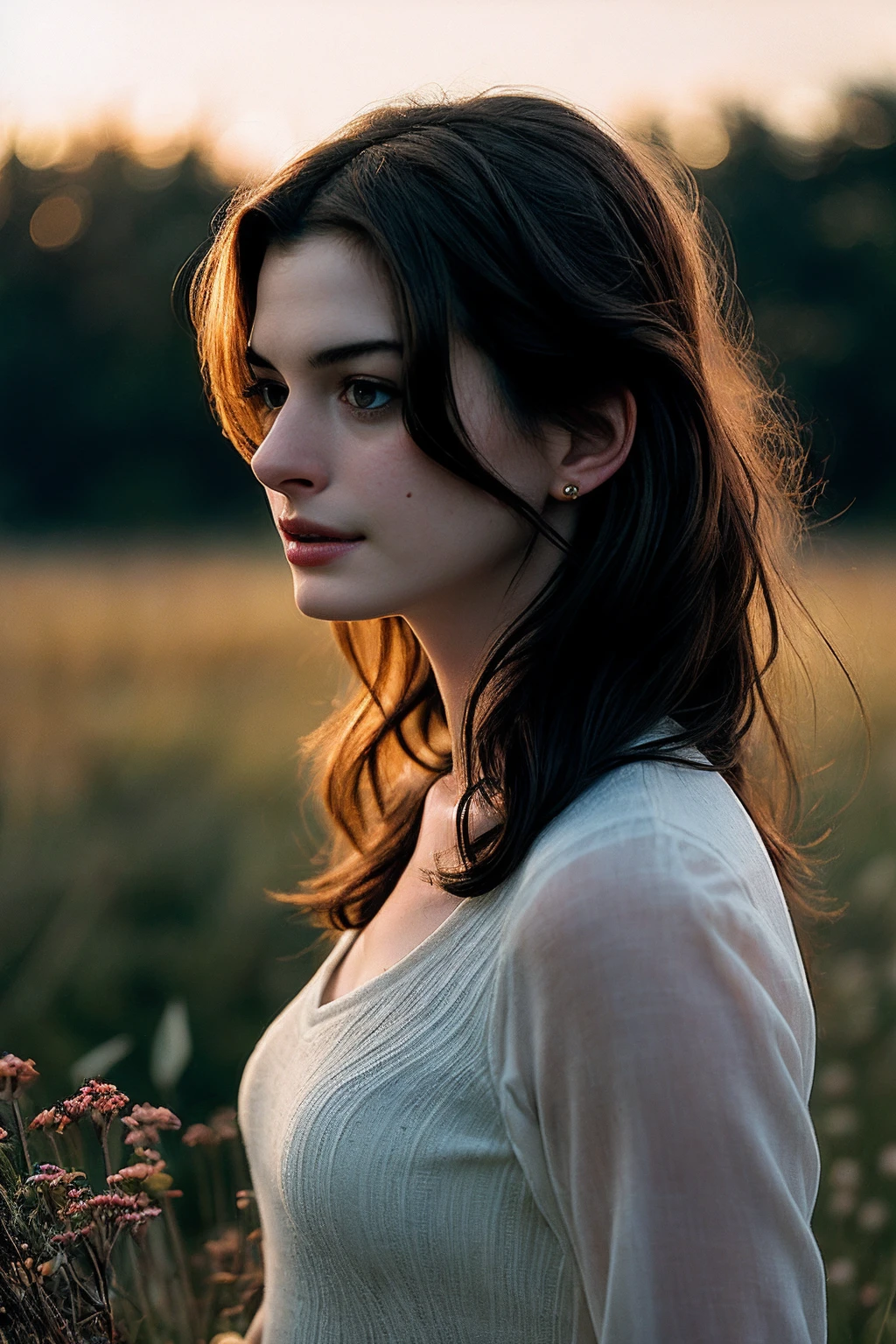 AnneH_SoloTI_v1, PA7_Portrait-MCU
Draped in flowing layers of earth-toned fabrics, accessorized with beaded jewelry), (In a sun-drenched meadow, with wildflowers swaying in the breeze and the distant sound of acoustic music carrying through the air:1.3), (seductive:1.3),(analog, cinematic, film grain, hazy atmosphere, cinematic shot:1.3),
<lora:add_detail:0.6>,<lora:LowRa:0>,