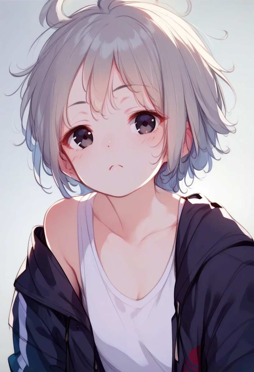<lora:Konnyaku_Style_for_Pony_Commission:1> konnyaku_style, a girl, score_9, score_8_up, score_7_up, score_6_up, score_5_up, score_4_up, hd, (ultra hd quality details), 8K, fyx, 1girl, black eyes, Gray hair