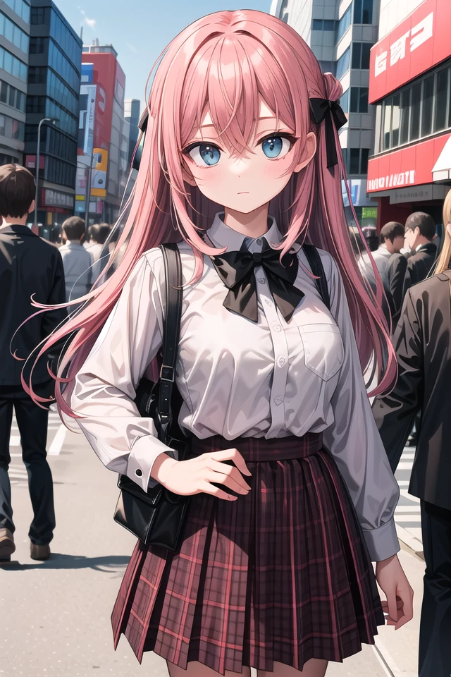 insanely detailed, absurdres, ultra-highres, ultra-detailed, best quality,
1girl, solo, nice hands, perfect hands
BREAK
jirai kei,plaid skirt, shirt, long sleeves, bow, blue skirt, white shoulder frilly shirt, outdoors, blue bow, long hair
BREAK
(nsfw:-1.5)
BREAK
expressionless, closed mouth
BREAK
from below,
standing, cowboy shot, looking at viewer
BREAK
slender, kawaii, perfect symmetrical face, ultra cute girl, ultra cute face, ultra detailed eyes, ultra detailed hair, ultra cute, ultra beautiful
BREAK
shibuya, akihabara, tokyo, street, crowd, cityscape, depth of field, ultra detailed background
BREAK
medium large breasts
BREAK
orange hair, green eyes, fishtail, hair between eyes