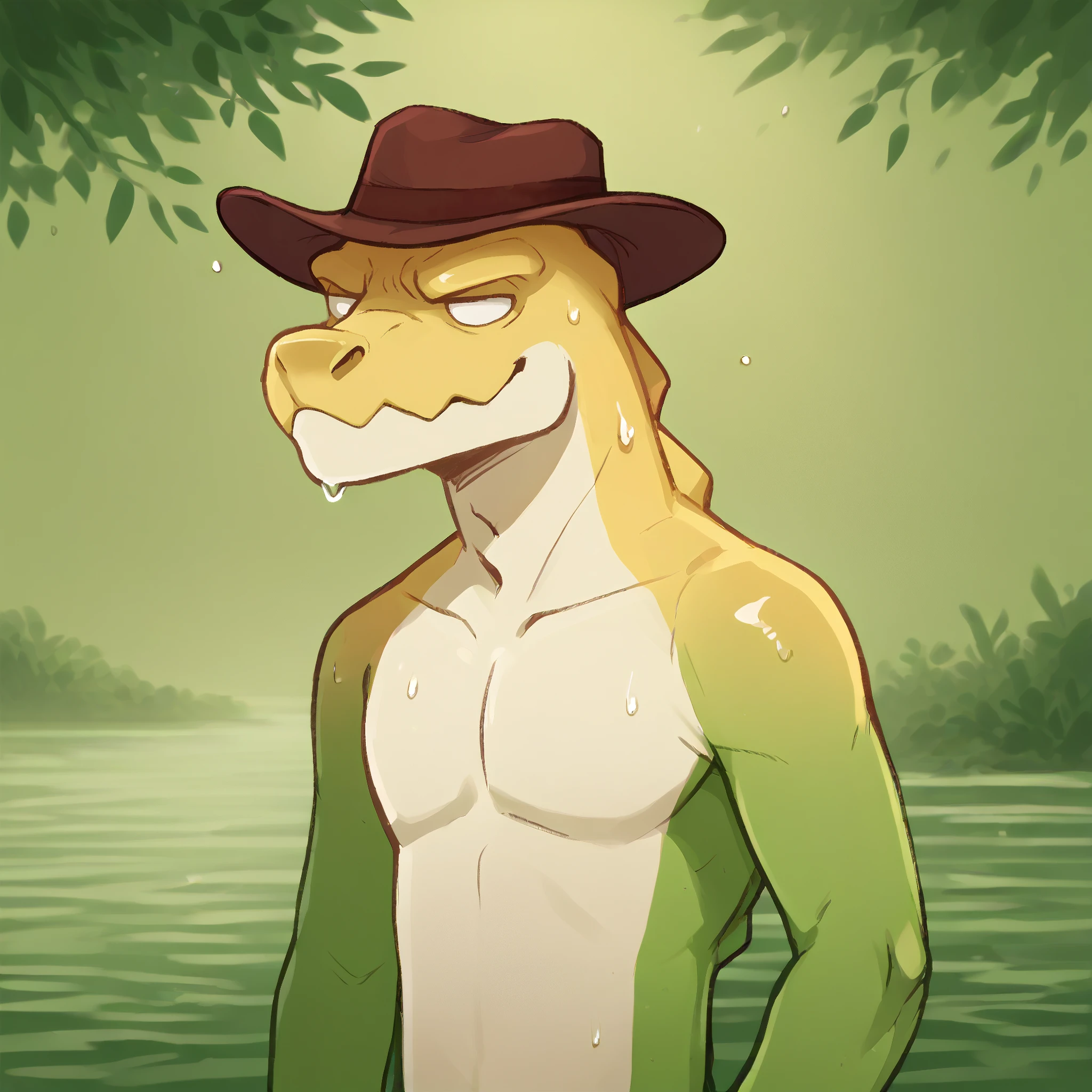 score_9, score_8_up, score_7_up, BREAK solo, 1boy, male focus, detailed background, gummigoo, in a swamp, wet, dark,