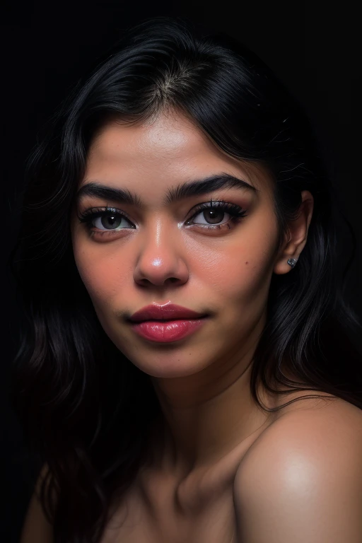 DEN_nyx_giftofshadows,
((headshot:1.1) portrait on a plain black background, (headshot:1.2), face focus, intricate (beautiful eyes:1.2), (wide open eyes:1.1), Big eyes, clean photo, circle lighting, high contrast:1.2),
bokeh, f1.4, 40mm, photorealistic, raw, 8k, textured skin, skin pores, intricate details <lora:epi_noiseoffset2:1>, epiCRealism