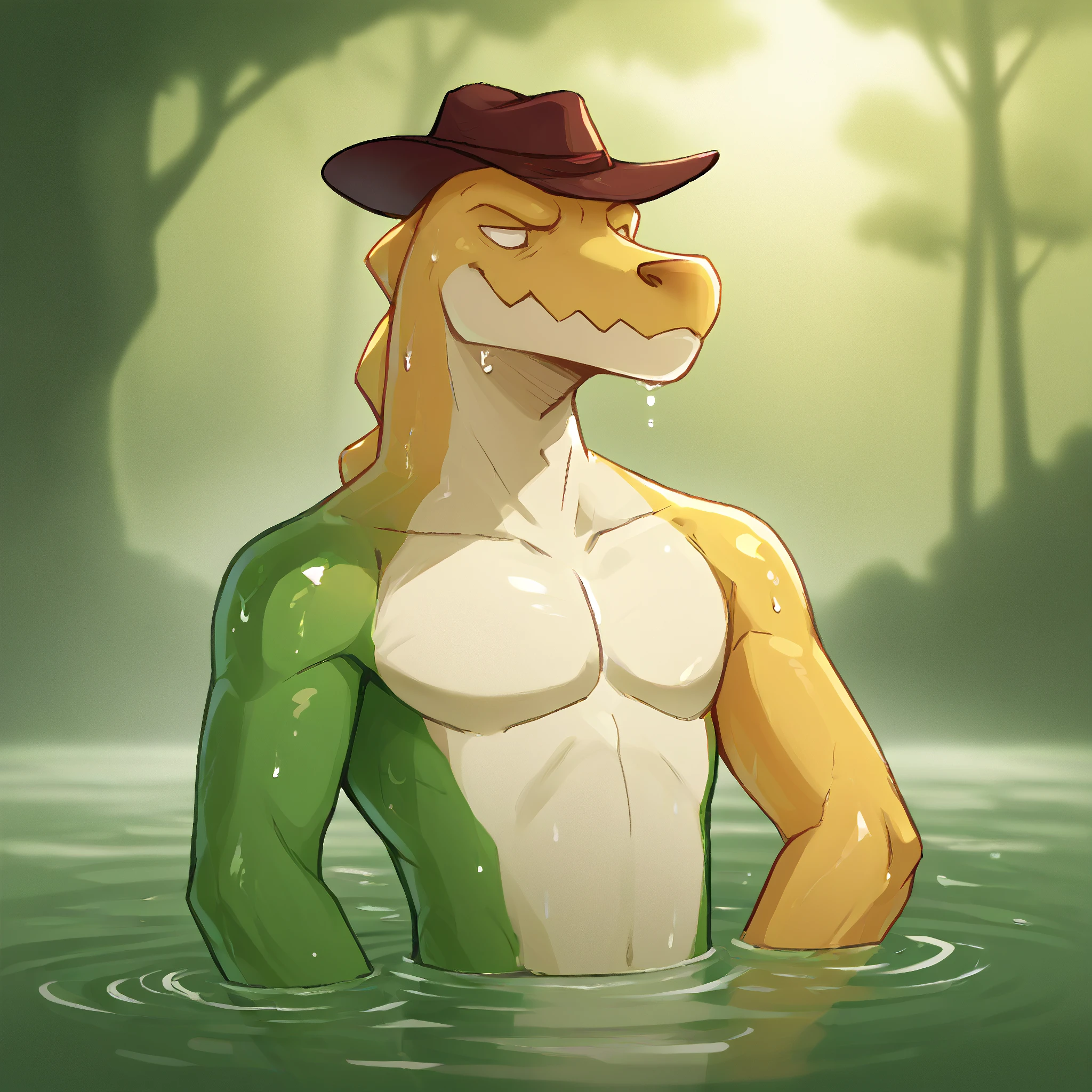 score_9, score_8_up, score_7_up, BREAK solo, 1boy, male focus, detailed background, gummigoo, in a swamp, wet, dark,