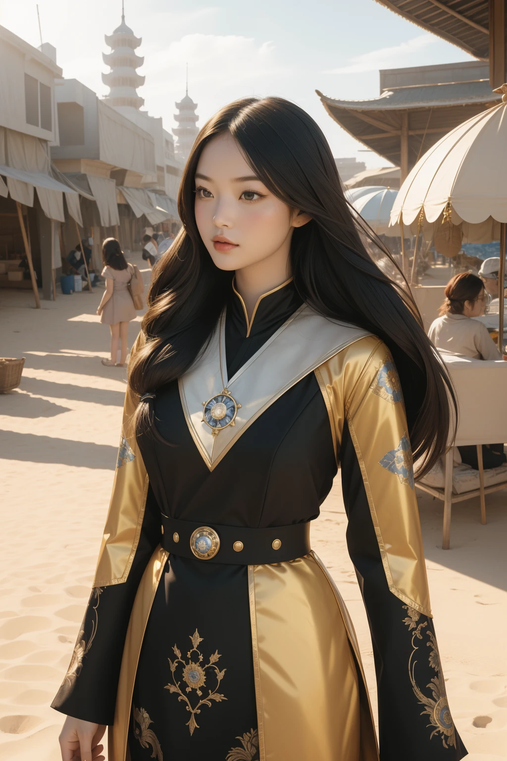 1girl, (dark art by Don Northup:1.1) and (Li Chevalier:1.2) and (Hendrik Hondius:0.9) and (Ambrosius Bosschaert:0.9) , 8k, Atompunk, majestic, geometric patterns, landscape of a Nervous Insensitive ([Westeros|Kuromon Ichiba Market]:1.3) from inside of a Kenya, lush cityscape and beach, Sun in the sky, Dynamic, Amusing, elegant, Beautifully Lit, Zoom lens, Fujifilm Superia, sunbeam, Golden ratio, extremely hyper aesthetic, hyperdetailed