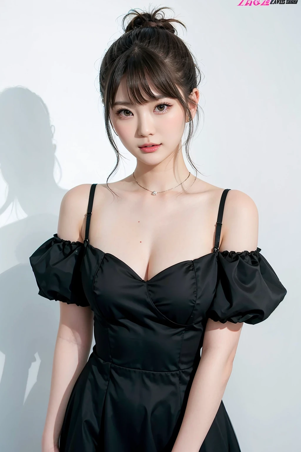 1girl, black  dress, white background,   <lora:MomokaNishina_Jav-02:1>