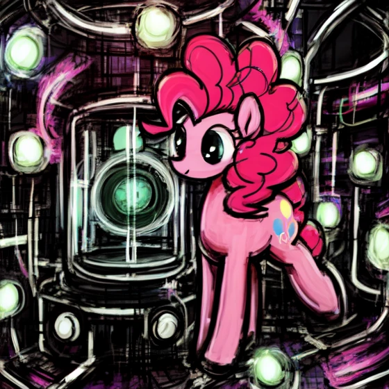 safe, solo, (pinkie pie:1.1), pony, fusion reactor, artist:lumineko, artist:selenophile