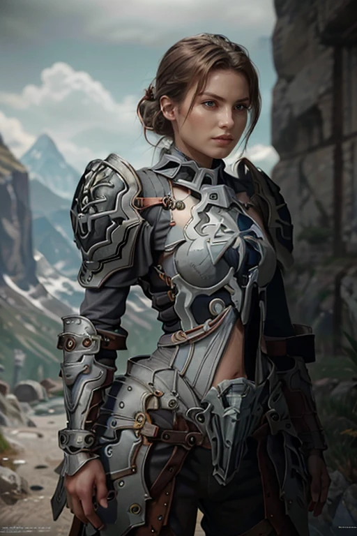 <lora:HXarmour_056:0.8>,mountain,Feminine Pose,, hxarmour,1girl,(gray armour:1.3),, ultra-detailed,extremely delicate and beautiful,(by exquisite colors block),masterpiece,best quality,unreal engine 5 rendering,movie light,movie lens,movie special effects,detailed details,HDR,UHD,8K,CG wallpaper,