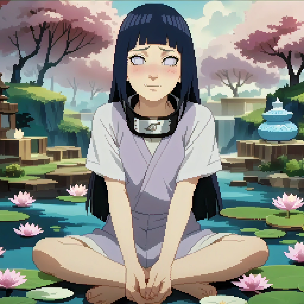 score_9, score_8_up, score_7_up, source_anime, 1girl, solo, cute,  <lora:hinata_hyuga_pony_v1:1> lavender eyes, hinata hyuga, anime screencap, anime coloring, lotus position