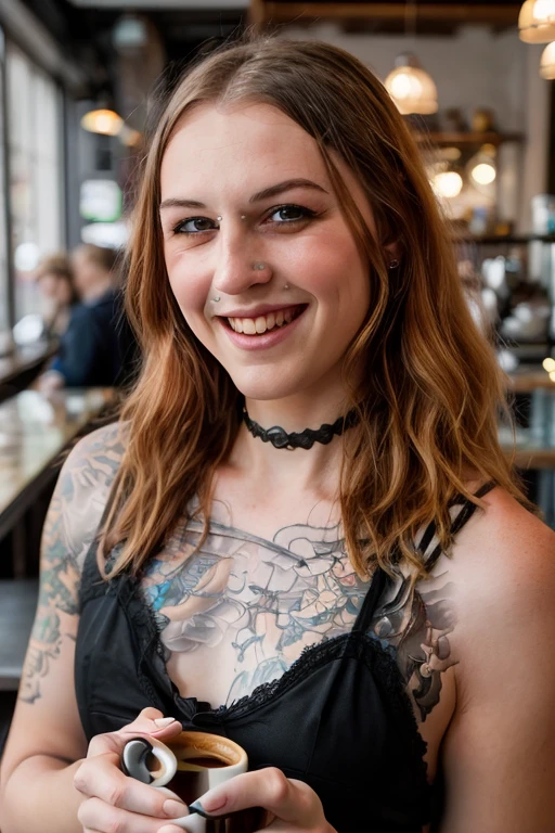 <lora:LucieBelle:0.8>, full color portrait of a young woman, having a coffee at a vintage cafe, natural light, smile, RAW photo, subject, 8k uhd, dslr, soft lighting, high quality, film grain, Fujifilm XT3