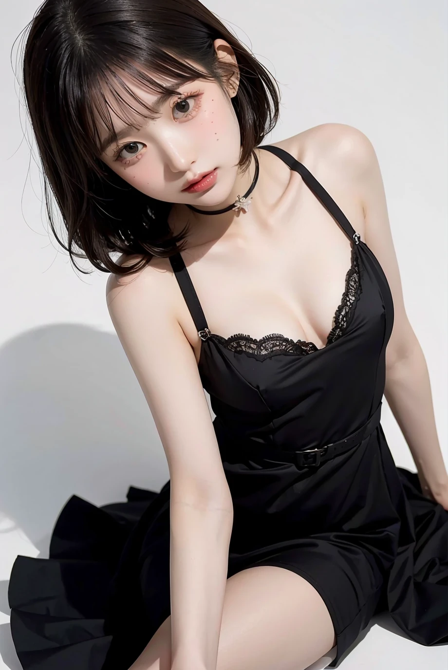 1girl, black  dress, white background,     <lora:for_everyoung10-02:1>