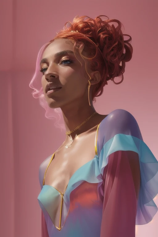 _james jean, floating female figure of Ziwefumudoshe woman<lora:Ziwefumudoshe :1.0>, smoke, in the sky, colorful and vibrant, mystical colors, contemporary impressionism, yanjun cheng portrait painting, iridescent painting, 3/4 perspective view, low angle, sweeping circling composition, large beautiful crystal eyes, big irises, UHD, HDR, 8K, (Masterpiece:1. 5), (the most beautiful portrait in the world:1.5)