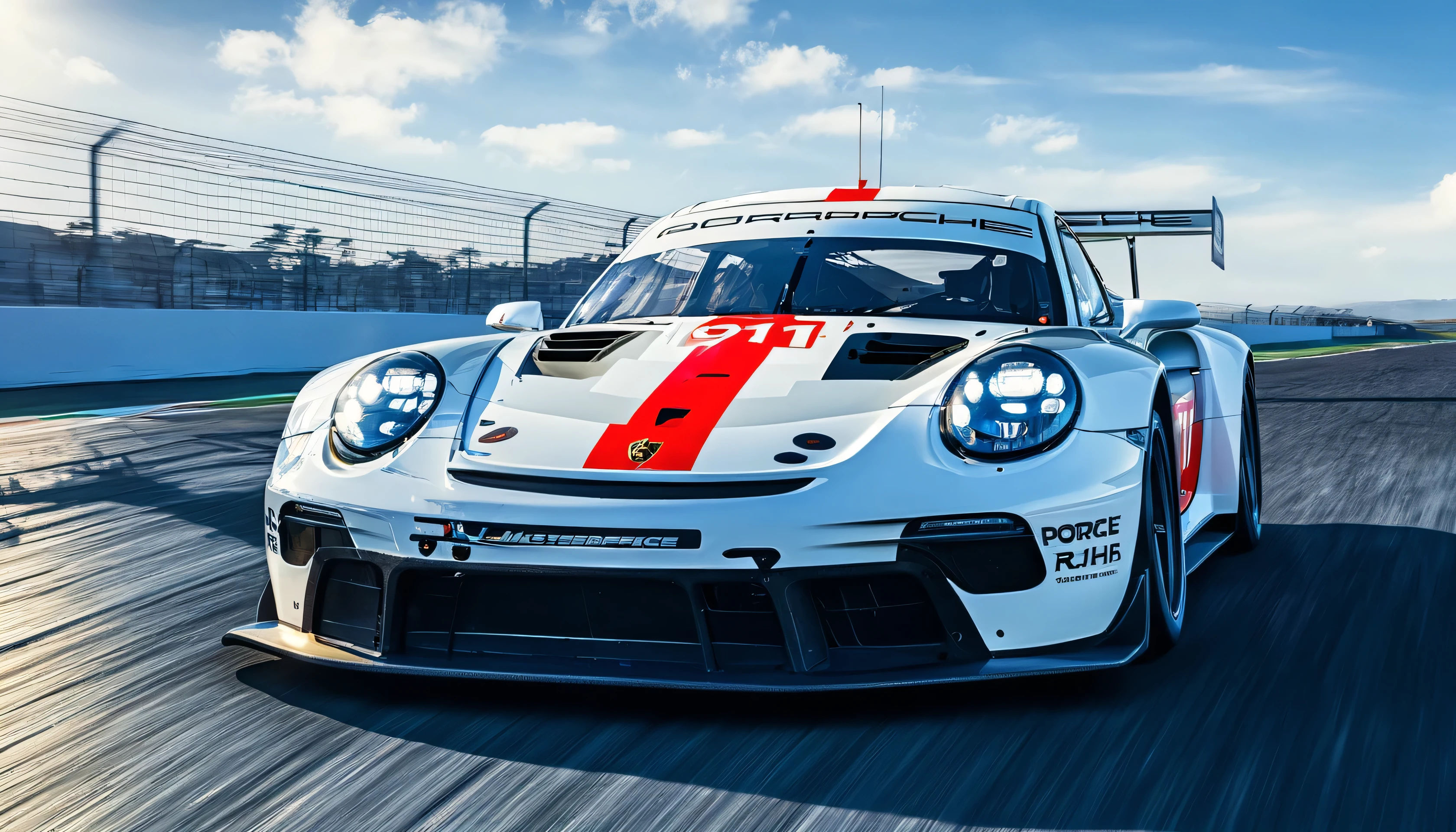 (masterpiece, best quality:1.2), Porche 911 RSR-19, motion blur, ray tracing, backlighting, depth of field, UHD, super detail, award winning, 16k