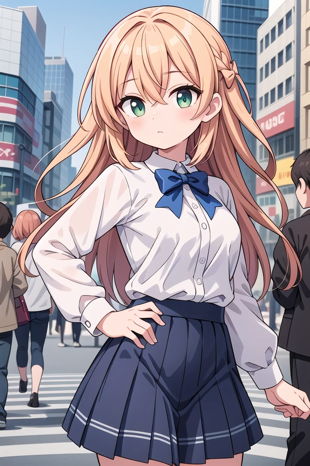 alone, One Girl, Show Viewer, 2D, anime, anime coloring,Cowboy Shot, (Perfect body:1.3), kirino kousaka, Seraphim, anger,Watery eye,(From below:1.3),(Skirt flip:1.3), (Grab the skirt:1.3), (Roll-up skirt:1.3)、(Full view:1.3) ,semen