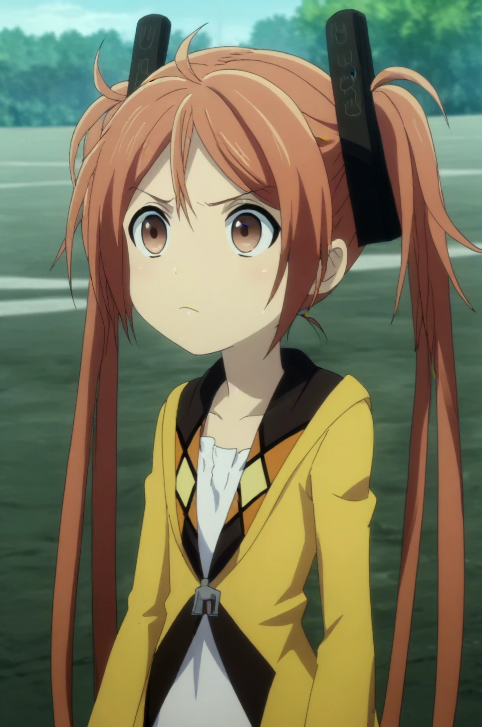 rating_safe, score_10, score_8, sharp, anime screencap, flat colors, flat shadows, enju aihara <lora:Black_Bullet-PDXL:0.8>