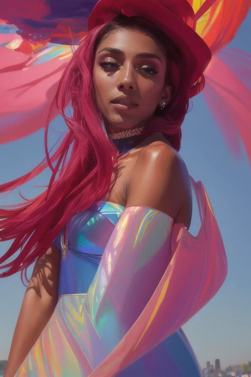_james jean, floating female figure of Ziwefumudoshe woman<lora:Ziwefumudoshe :1.0>, smoke, in the sky, colorful and vibrant, mystical colors, contemporary impressionism, yanjun cheng portrait painting, iridescent painting, 3/4 perspective view, low angle, sweeping circling composition, large beautiful crystal eyes, big irises, UHD, HDR, 8K, (Masterpiece:1. 5), (the most beautiful portrait in the world:1.5)
