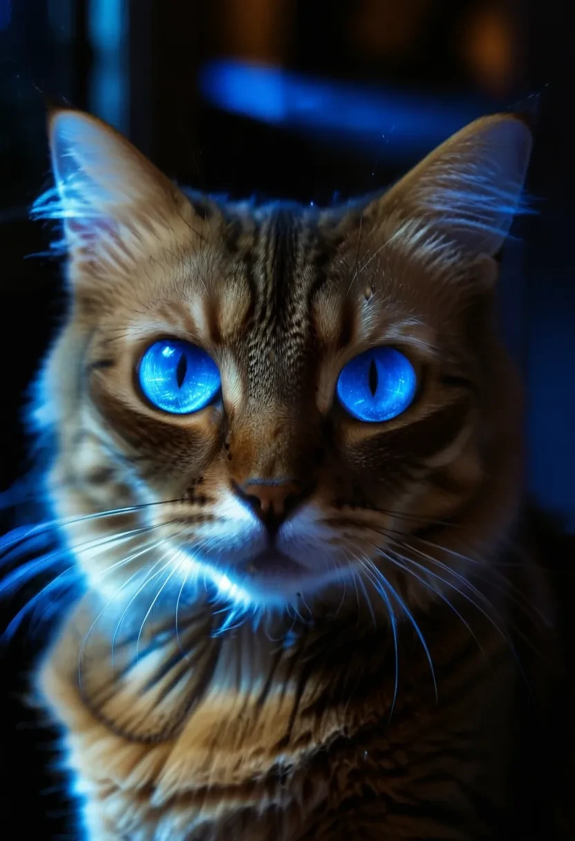 close up portrait of a meowing Brown Cat, window, blue glowing moon, double exposure reflection  <lora:Brown Cat:1>
 <lora:zavy-cntrst-sdxl:1> chiaroscuro, reflection photography, mirror-like surfaces, symmetry, visual echoes, capturing dual realities, distorted perspectives, ethereal beauty, introspective imagery, mesmerizing patterns, reflecting mood and emotion, creating visual depth, playing with perception