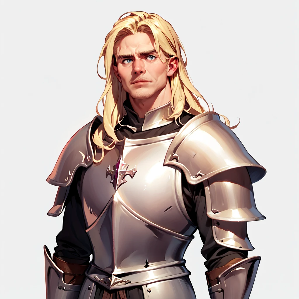 score_9, score_8_up, score_7_up, score_6_up, source_cartoon, rating_safe, realism, renpychargen, portrait, man, muscular, knight, armor, long blonde hair, handsome, simple white background, <lora:RenPy_Character_Generator_Male:0.8>