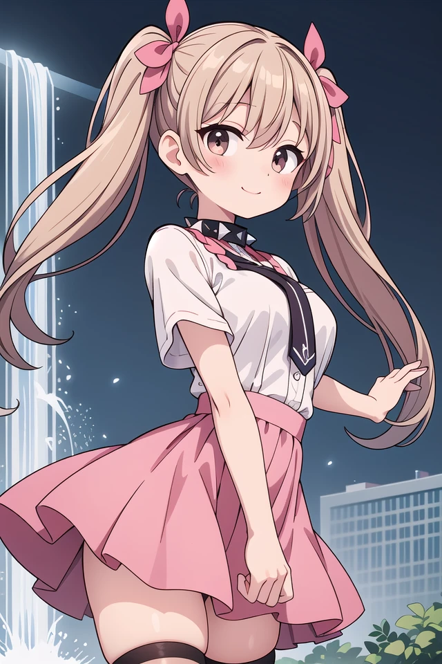 insanely detailed, absurdres, ultra-highres, ultra-detailed, best quality,
1girl, solo, nice hands, perfect hands
BREAK
jirai kei,thighhighs, skirt, twintails, pink skirt, collar, bow, black thighhighs, black bow, long hair, pink bow, hair bow, spiked collar
, (nsfw:-1.5)
BREAK
happy smile, laugh, closed mouth
BREAK
,
standing, cowboy shot, looking at viewer
BREAK
slender, kawaii, perfect symmetrical face, ultra cute girl, ultra cute face, ultra detailed eyes, ultra detailed hair, ultra cute, ultra beautiful
BREAK
shibuya, akihabara, tokyo, street, crowd, cityscape, depth of field, ultra detailed background
BREAK
medium large breasts
BREAK
brown hair, brown eyes, waterfall braids, hair between eyes