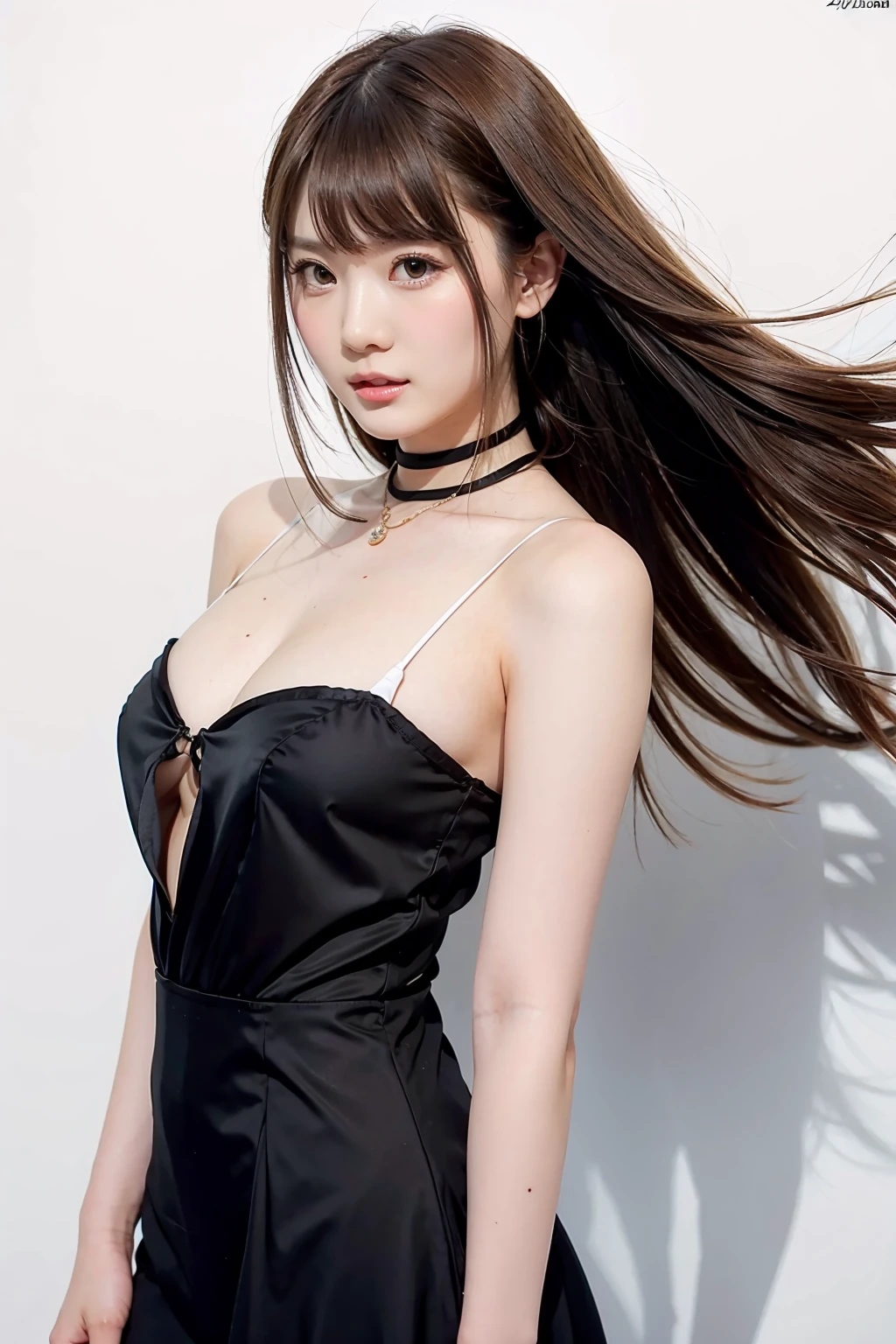 1girl, black  dress, white background,   <lora:MomokaNishina_Jav-02:1>