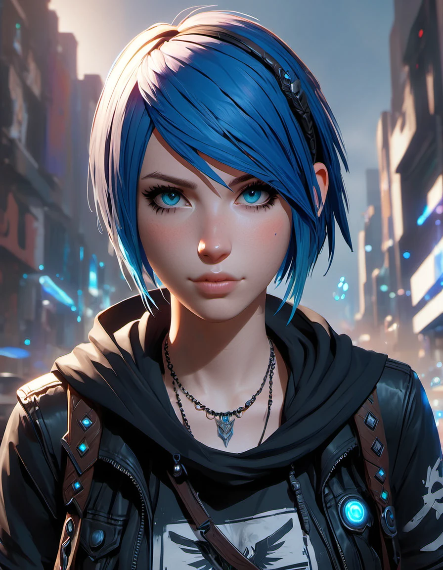 
CoverArt, beautiful gorgeous Chloe Price as an RPG character, RPG Cover Art