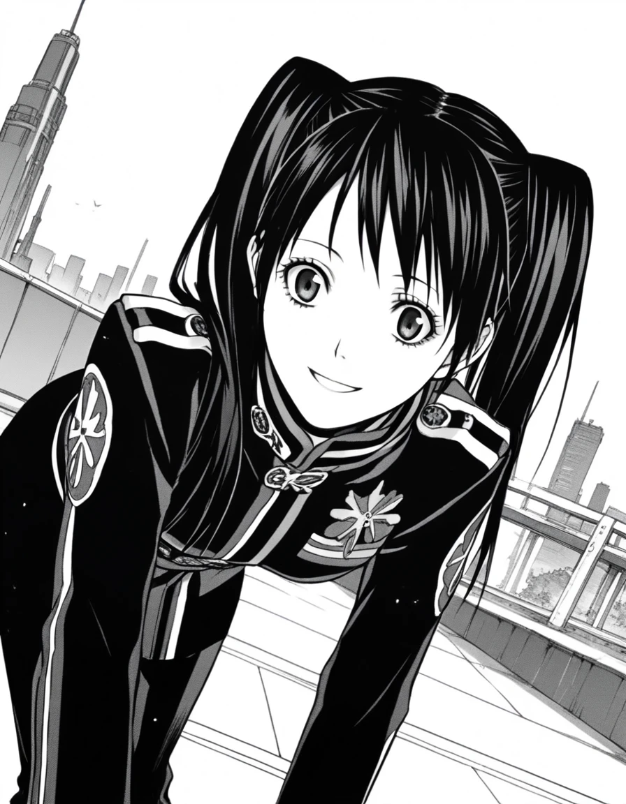 score_9, score_8_up, score_7_up, source_anime,
lenaleelee, <lora:lenalee-lee-manga-ponyxl-lora-nochekaiser:1>,
lenalee lee, long hair, bangs, twintails, monochrome, greyscale,
gloves, uniform, military, military uniform,
outdoors, cityscape, smile, ,
looking at viewer, solo, cowboy shot, dutch angle,