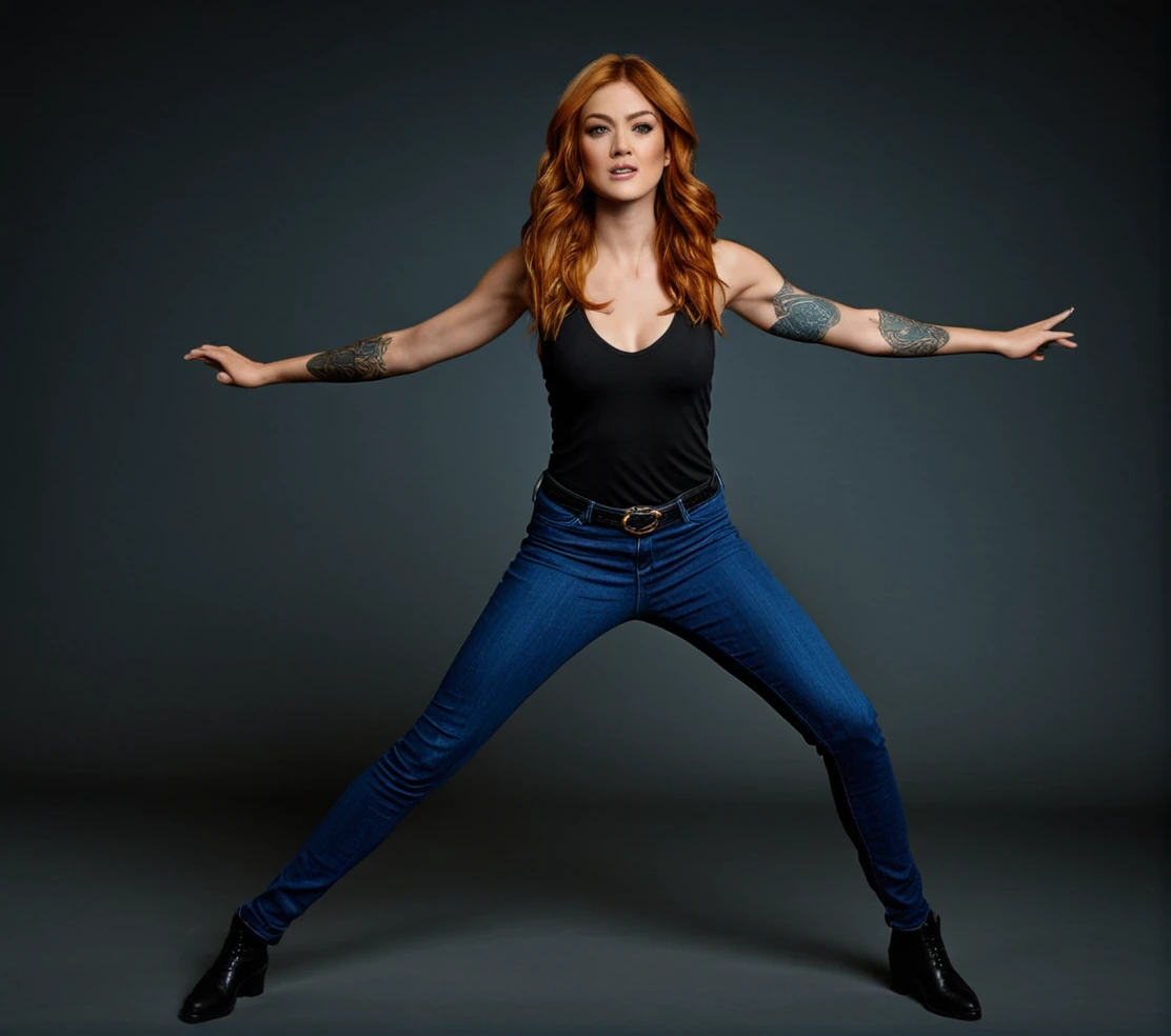 <lora:Kathrine_McManara:1.08> kathrine mcmanara, shadowhunter, black top, blue jeans, rune tatoos, fighting pose, scimmy, full body view
((top quality, 8k wallpaper)),(masterpiece, best quality:1.2), (high_resolution:1.2),(ultra details:1.2), extreme quality, ,vivid colors,highres, high resolution:1.2, extremely detailed, realistic, intricate details, (masterpiece, best quality,ultra_detailed,highres,absurdres: melon 1.2)<lyco:neg4all_bdsqlsz_V3.5:1.0>, <lyco:GoodHands:1.2>, <lora:more_details:0.8>, masterpiece,