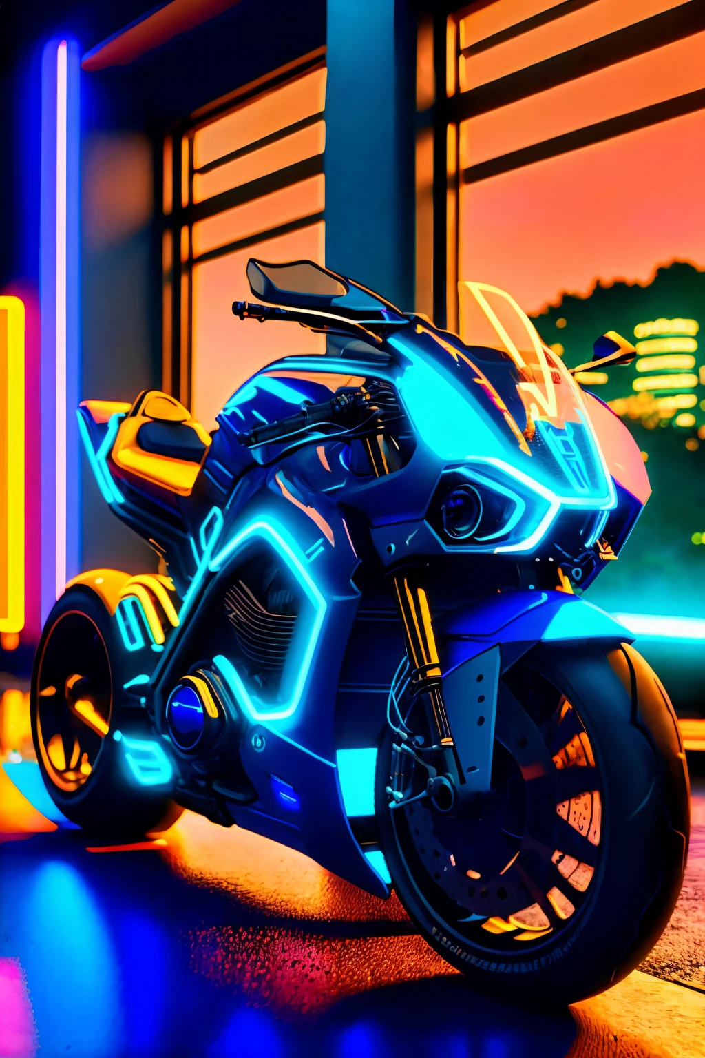 retro cyberpunk texture HDR photo of cinematic photo (male riding Midnight Blue color zzsbkzz:1.2), Brunette short hair, proud and confident smile expression, feeling of speed, reflection, Rustic Barns in Countryside background <lora:Futuristic Motorcycle Generator Concept v4.03-000008:1> . 35mm photograph, film, bokeh, professional, 4k, highly detailed . High dynamic range, vivid, rich details, clear shadows and highlights, realistic, intense, enhanced contrast, highly detailed top down close-up . 80's inspired, synthwave, neon, vibrant, detailed, retro futurism