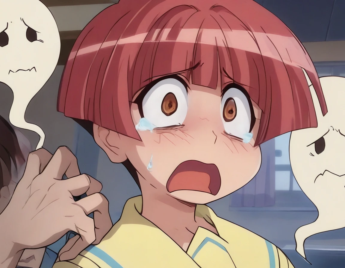 score_9, score_8_up, score_7_up, <lora:SatsukiItsukaStylebyRR:1>, satsukiitsukastylebyrr, satsukiitsuka,
1girl, ghost, scared, crouching, hands on head, closed eyes,
dynamic shot, indoors, horror alley,