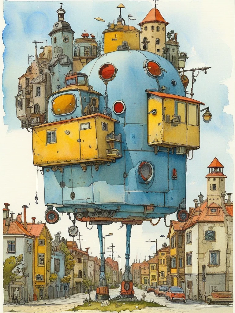 masterpiece,best quality,popsurrealism art,masterpiece,illustration,watercolor,ink,<lora:tbh105-sdxl-dim64:1>,style of Mattias Adolfsson,street:1.5