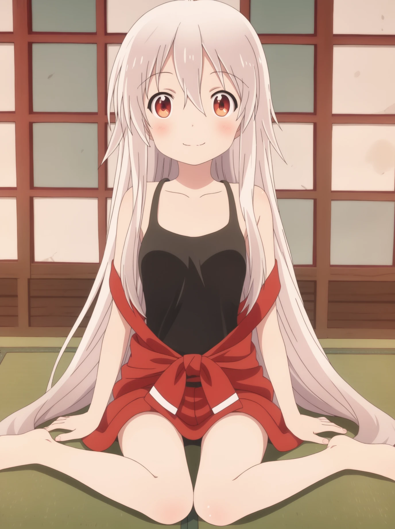 <lora:ChiyaPony:1>, chiya, 1girl, looking at viewer, sitting