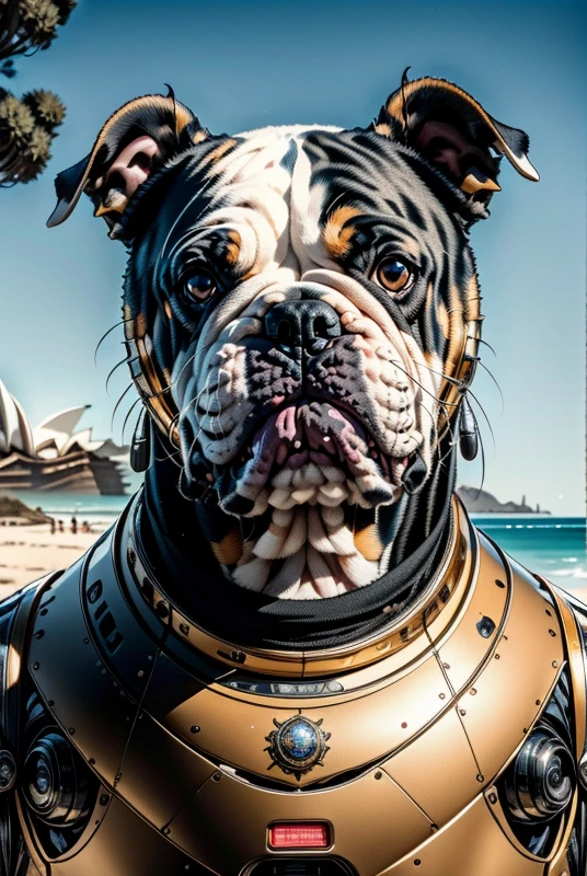 <lora:robot_orc:0.8>,robot_orc,(Australian Bulldog:1.3),orc,cable,science fiction,robot,, 8k, best quality, masterpiece, rule of thirds, superb, high resolution, sharp focus, extremely detailed description, professional, gorgeous and intricate details,