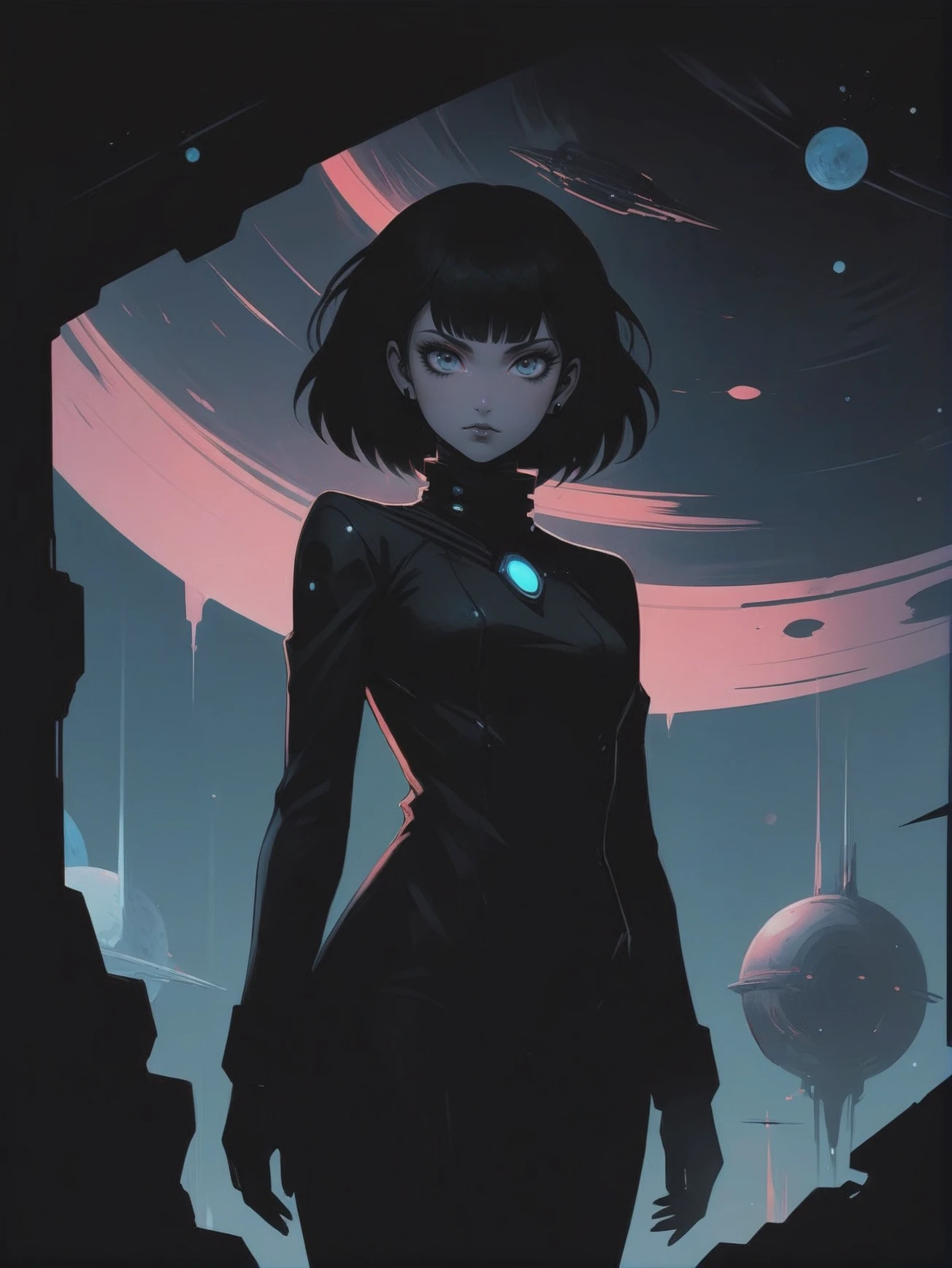 dark anime, 2d cel shaded, negative space, quantum scifi arcology outside of time<lora:EnvyStarlightDarkAnime01:1>