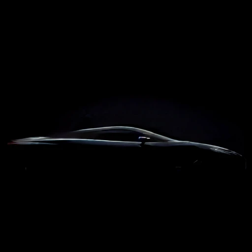 cover in black room, black car, side view