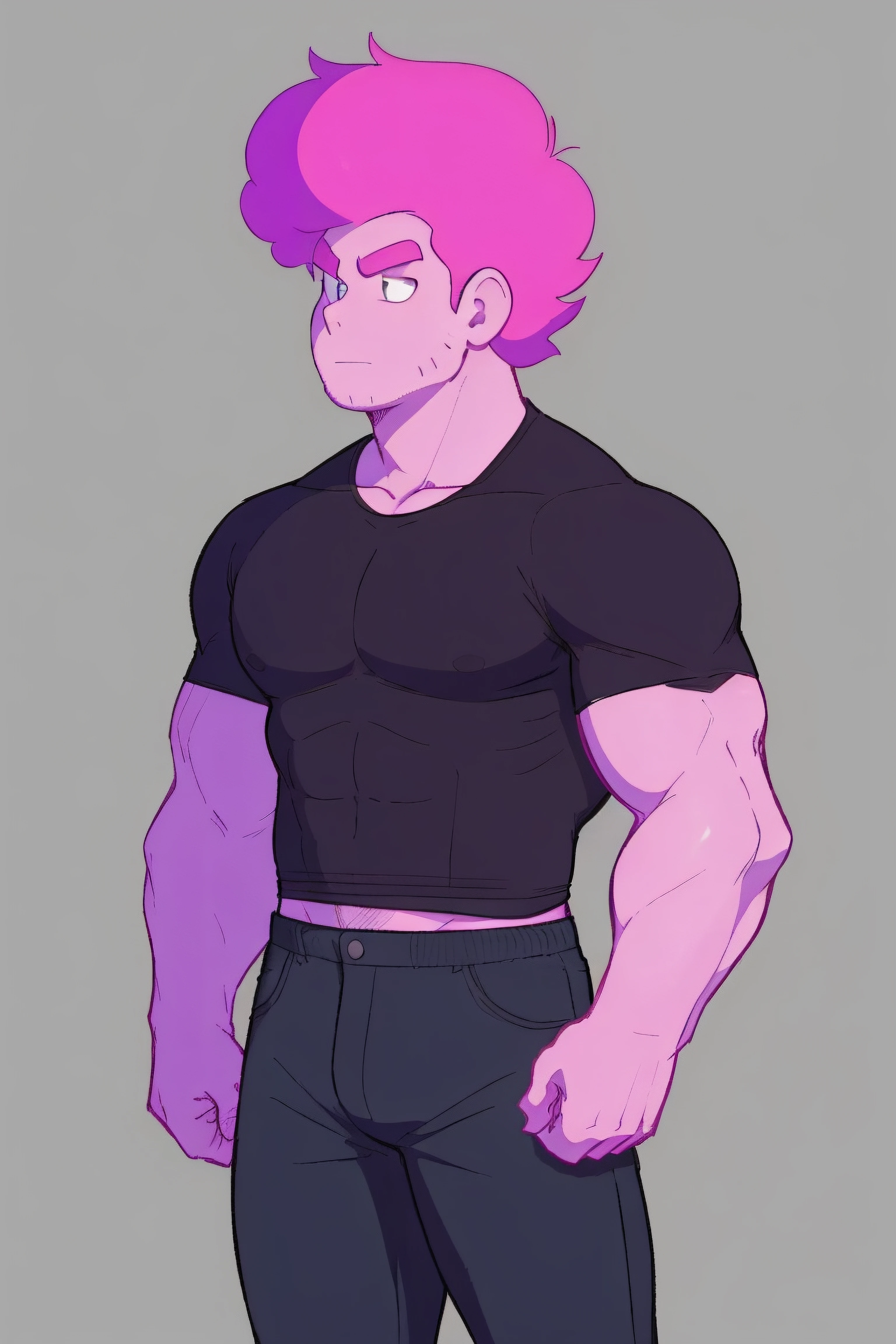 short clothes, short shirts, pants, star on the chest, big top hair, bright boy, hair pink, Steven, body, face, male, (masterpiece:1), high details, high quality, ultra quality, highly detailed, ultra HD, <lora:Pink Steven:0.66>