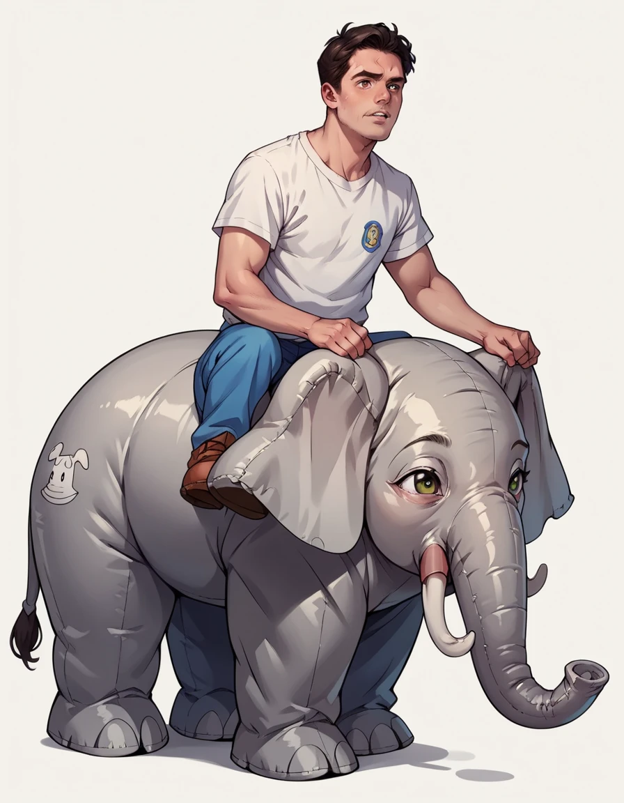score_9, score_8_up, score_7_up, score_6_up, score_5_up, score_4_up, source_anime, best quality, hud_inf_eleph, 1boy, donald trump, shirt, <lora:enflatableelephant:0.7>, riding inflatable elephant