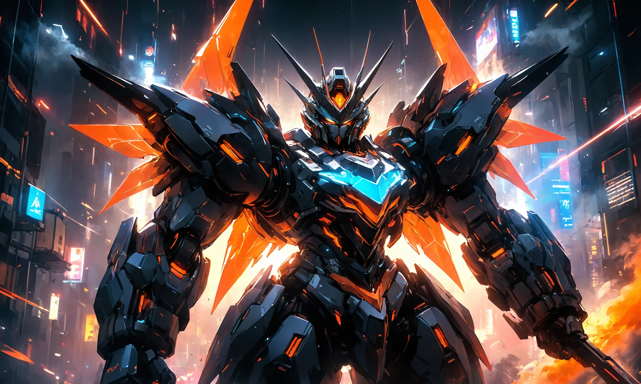 (((masterpiece))),((ultra-detailed)),Abstract style cute,smoke,in the sky,colorful and vibrant,mystical colors,contemporary impressionism,iridescent perspective view,Gundam RX-78An abstract neon design of a glowing,intricate details and neon - colored patterns,set against a dark,abstract background,full body,cyberpunk,science fiction,<lora:p7-nijimecha-000009:0.7>,nijimecha,<lora:Hyper-SDXL-4steps-lora:0.6>,UHD,HDR,8K,