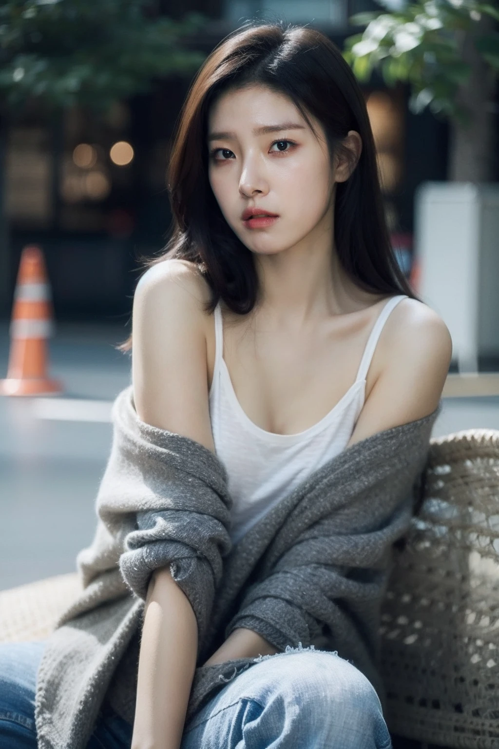 (realistic), (hyperrealism),best quality, masterpiece,ultra high res, (photorealistic:1.4),1girl,(looking at viewer:1.2),1girl, solo, realistic, looking at viewer, parted lips, short jeans, tanktop,
, <lora:makina69_kimsoeun_v1.0:1>