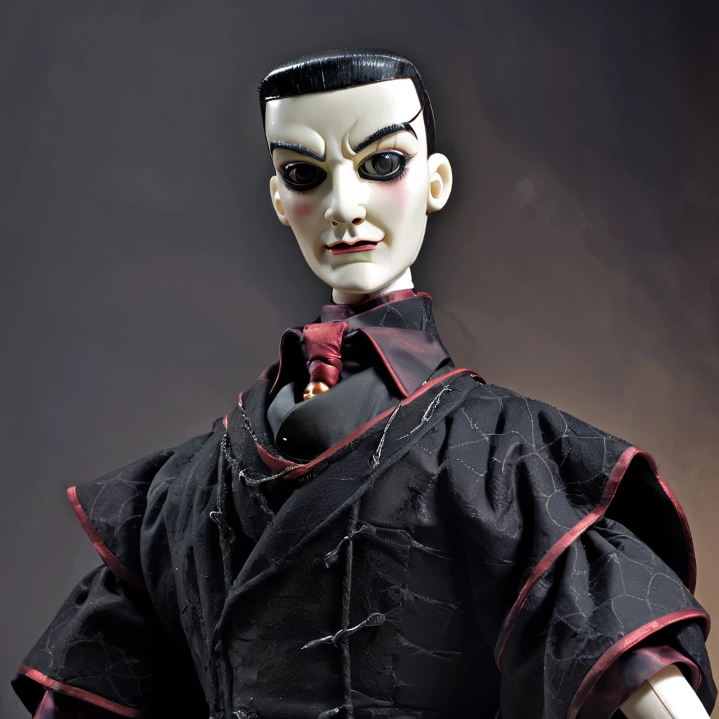 A male puppet with a square head and a sinister look on his face
,<lora:twdoll:0.85>,full body